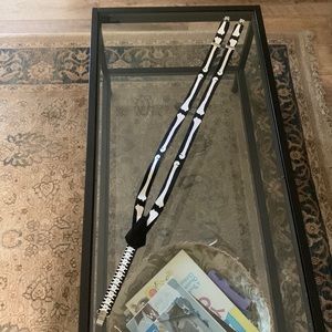 Skeleton bones print suspenders